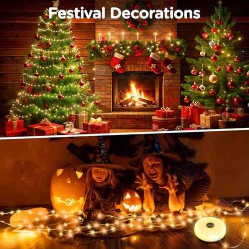 OGERY 3-Pack Camping String Lights, 4 in 1 Quick Storage 32.8FT Rechargeable Indoor Outdoor Fairy Lights String with 8 Lighting Modes, Hanging Portable LED for Christmas Decor Patio Party Essentials