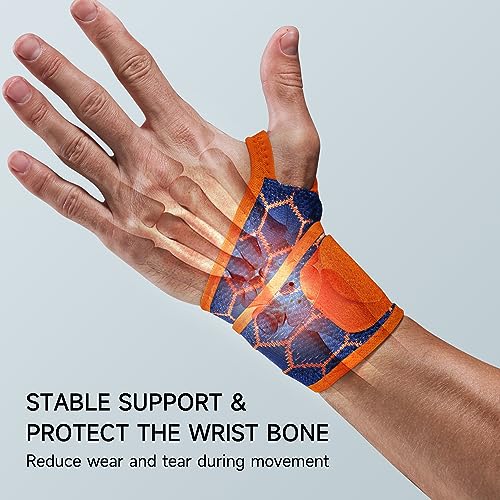 Sport Slim Wrist Wrap - Wrist Brace for Carpal Tunnel Relief, Neoprene-Free Compression Wrist Support for Workout, Adjustable Wrist Guards Fit Right Left Hand (Cobalt Bule, Pack of 1)