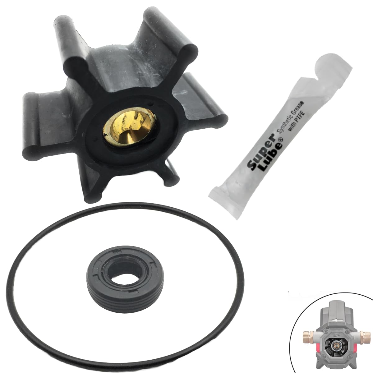 REPLACEMENTKITS.COM Impeller, O-Ring & Oil Seal Kit Compatible with Milwaukee M18 Transfer Pumps (Replaces 49-16-2771)