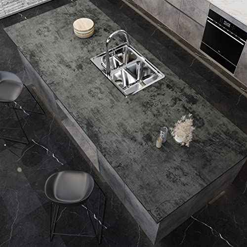 VaryPaper 15.7''x78.7'' Industrial Weathered Concrete Wallpaper Peel and Stick Modern Cement Contact Paper Decorative Self Adhesive Vinyl Removable Grey Wall Paper Roll for Bedroom Bathroom Kitchen