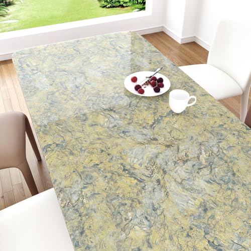 WESTICK Glossy Gold Marble Contact Paper for Countertops 15.8"x80" Yellow Marble Vinyl Wallpaper Peel and Stick Waterproof Granite Countertop Contact Paper for Tables Dresser Bathroom Sink Cabinets