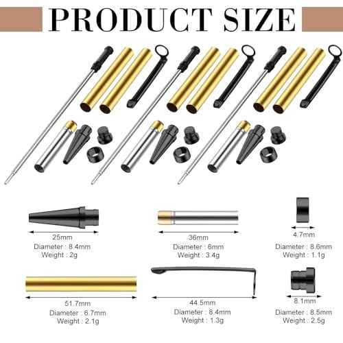 Colarr 10 Pcs Pen Kits for Wood Turning 7mm Slimline Pen Twist Kit with Refill Lathe Turning Supplies for Making Office Classroom Supplies DIY Friend Teacher Student Gifts(Black)