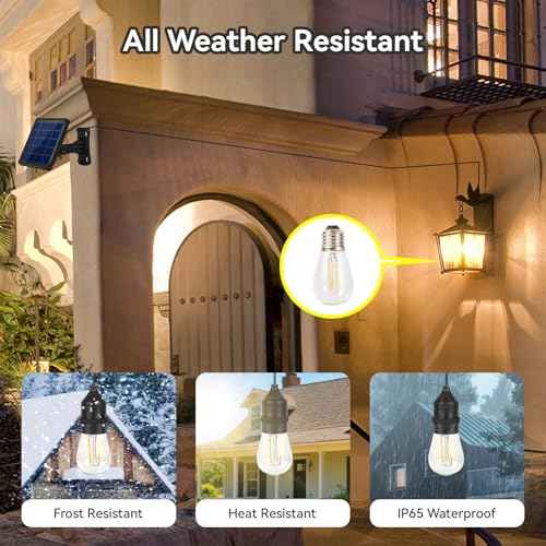 Solar Light Bulbs for Outside, Dusk to Dawn Solar Shed Light Outdoor Waterproof with Cable 9.8FT Portable Replacement Hanging Lights for DIY, Indoor, Chicken Coop, Post 2 Pack