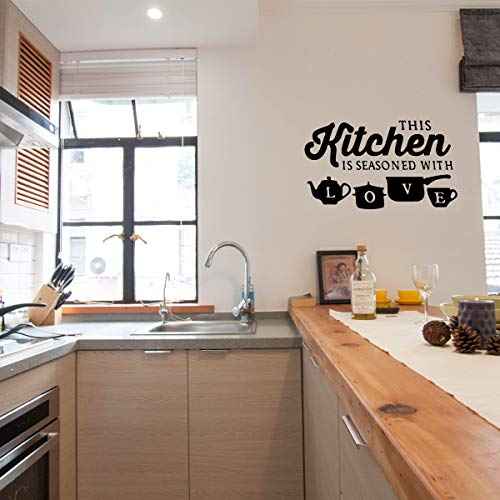 Kitchen Art Font Decorative Wall Stickers PVC Material Decals for Kitchen Wall Glass Appliances Furniture Decorations Black