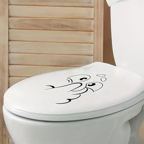 A Washroom Room WC Toilet Seat Stickers Holding Nose Pattern Funny View PVC Wall Stickers Decor Decals Art Mural