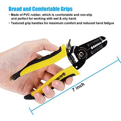 2-Pack 10-22 AWG Wire Stripper, Wire Cutter, Gauge Stripper, Wire Stripping Tool and Multifunctional Hand Tool,Professional Handle Design And Refined Craftsmanship