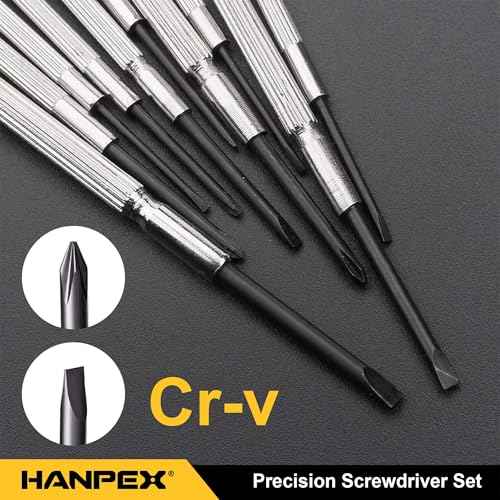 Precision Screwdriver Set, 11 Pieces, Mini Flathead and Phillips, for Glasses, Watches, Electronics Repair