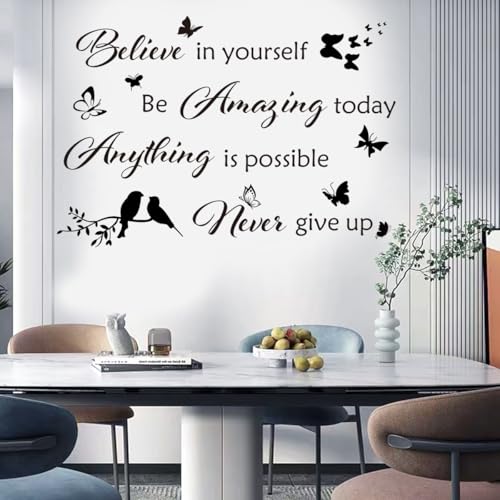 Inspirational Wall Stickers Wall Quotes Letter Stickers Ability Motivation Believe in Yourself Saying Home Decals Quote for Bedroom Living Room Hallways Office Classroom Teen Dorm Room Home Decor