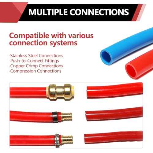 EFIELD 1/2-inch 2 x50 ft Pex-b Pipe/Tubing, NSF Certified for Potable Water, Hot/Cold Water, Blue & Red 100 ft Length for Plumbing and Heating Applications, with Pipe Cutter,(AB-2-50)