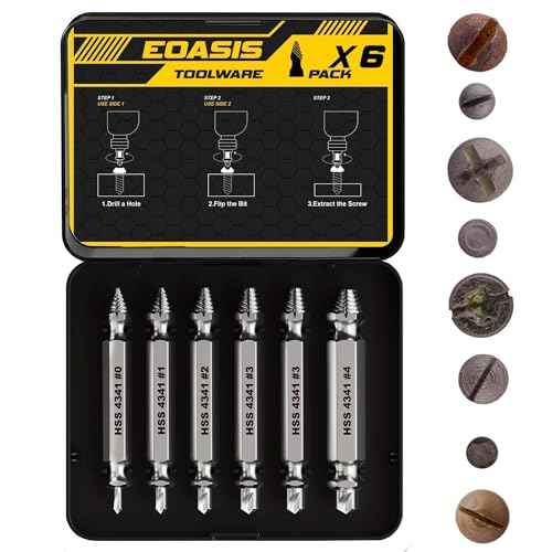 Gifts for Men ? Stripped Screw Extractor Set ? Father¡¯s Day Gifts from Wife, Daughter, & Son ? Easy Out Extractor Set for Nuts, Screws & Bolts ? Perfect Husband & Birthday Gifts (Silver (Pack of 6))