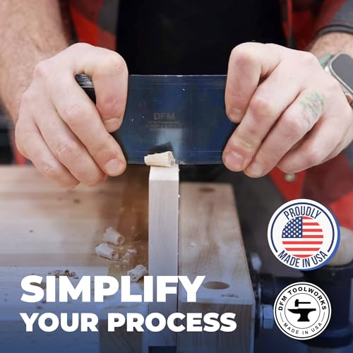 Rectangle Card Scraper - Precision Cabinet Multi-use Scraper for Woodworking, Wood Fine Finishers, Glue Scraper, Quality Handcrafted Card Shaping Tool - Made in USA, 1 Quantity - Blue