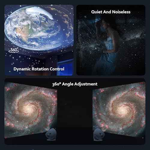 Galaxy Projector, Star Projectors Home Planetarium Space Ceiling Starry Sky Night Light with 3 HD Glass Slides, Galaxy Projector Pro for Kid Adult Bedroom Birthday Gift