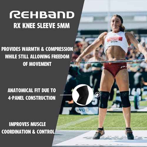Rehband 5mm Knee Sleeves for Functional Training, Cross-Training & Powerlifting, Weightlifting Knee Support made of Neoprene, Unisex, Colour:Camo - 1 Pair, Size:X-Large