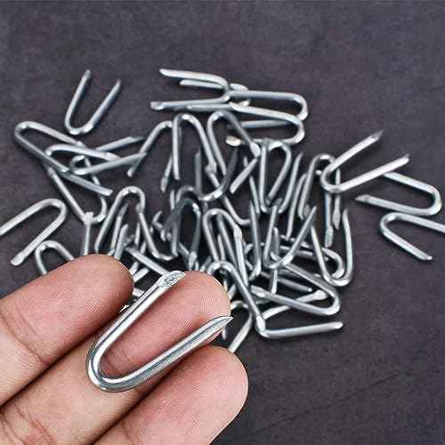 AccEncyc Wire Staples 80Pcs Steel Fence Staple Nails U Shaped Nails 1-1/4'' U Staples for Fencing, Wire Mesh (80Pcs)