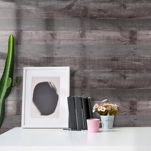 WENMER Wood Contact Paper 17.71¡± x 118¡± Rustic Wood Wallpaper Wood Peel and Stick Wallpaper Brown Grey Wood Grain Contact Paper Faux Wood Wallpaper Self Adhesive for Cabinet Countertop Shelf Wall