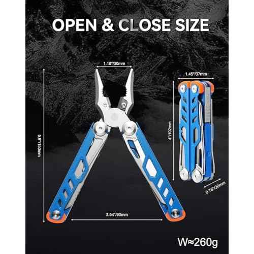 MINI Multitool Pliers,14-In-1 Survival Gear For Outdoor,Home,And Auto RepairBirthday Christmas Gifts For Men Boyfriend Dad Husband(Blue)