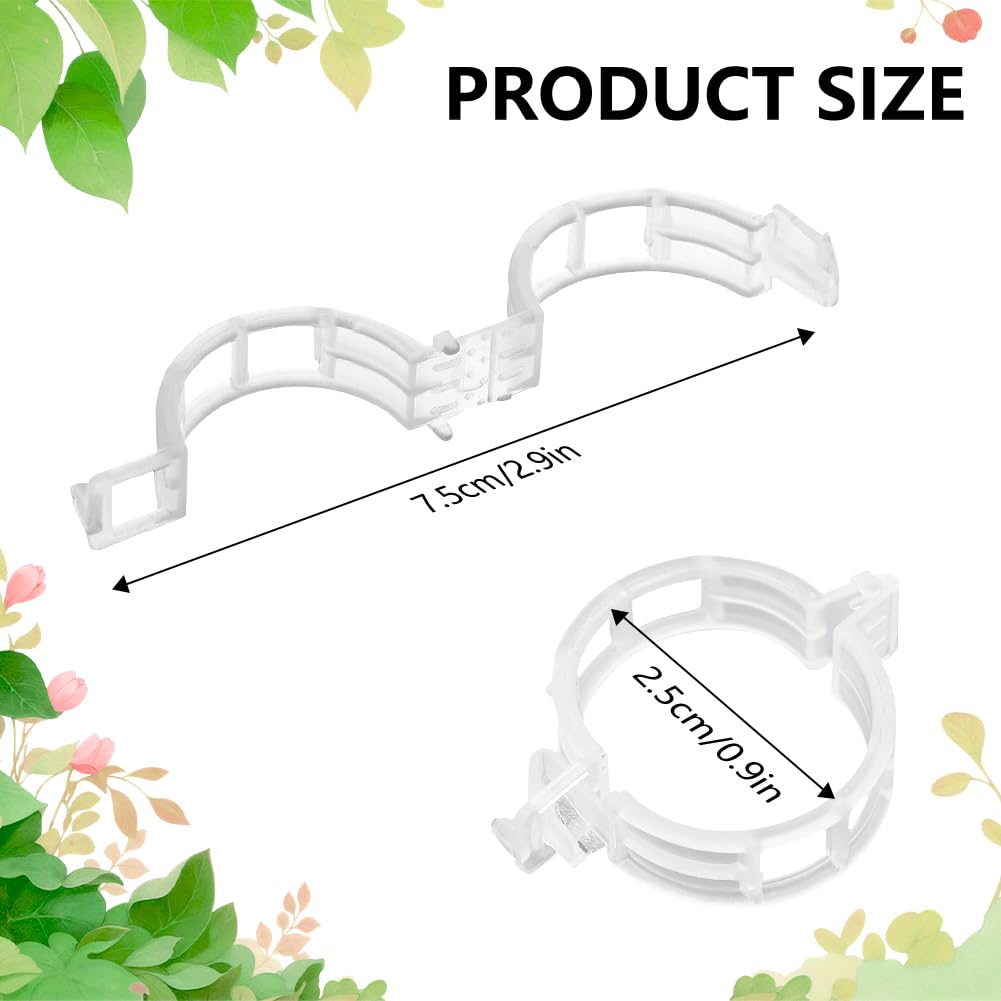 Dovciua 100PCS Plant Support Clips, Plastic Clips for Securing Plants, Plant Fixing Clips for Tomato Vine, Reusable Garden Clips for Climbing Plants, Grape, Vegetable Stems (100, Green)