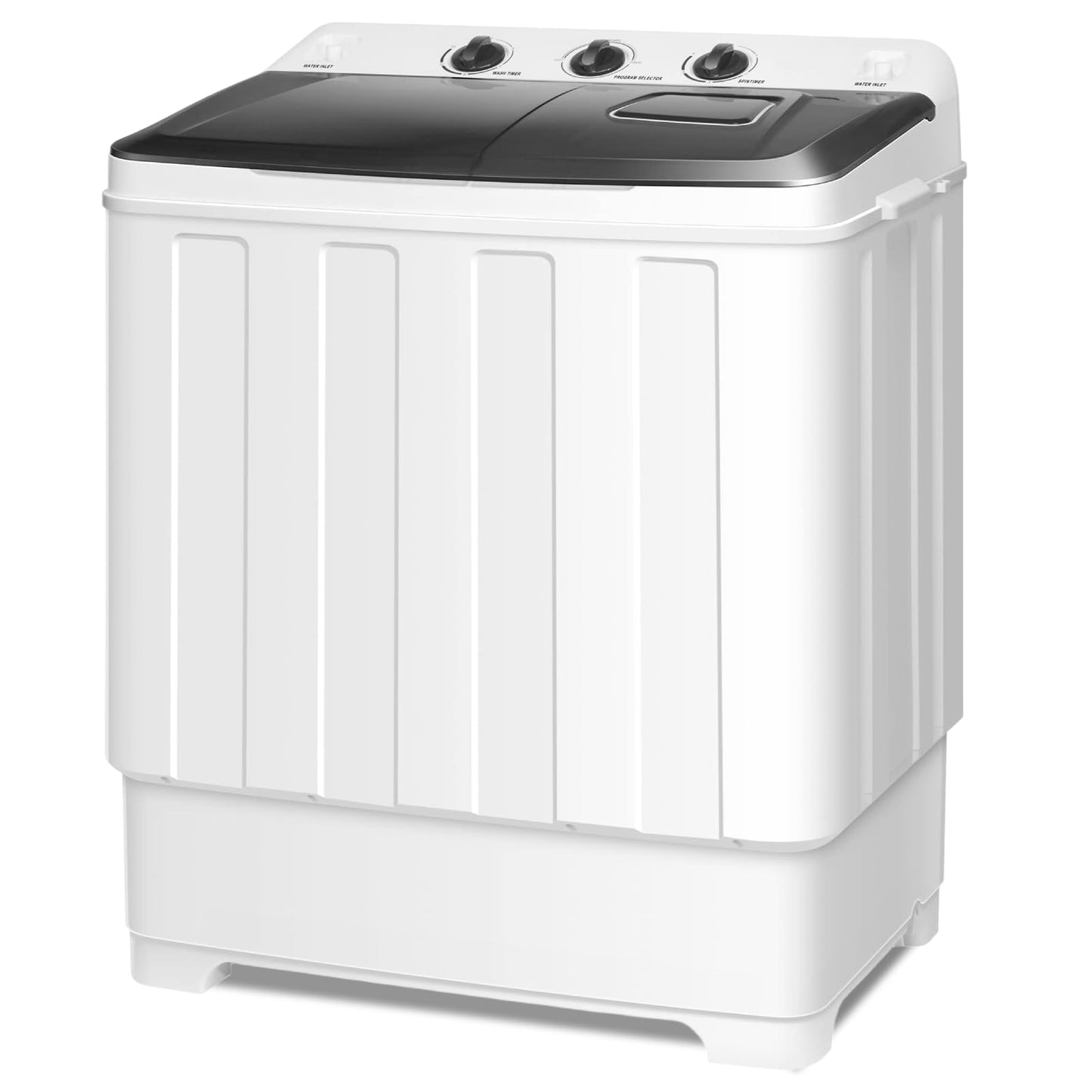 Nictemaw Portable 30Lbs Twin Tub Washing Machine Washer and Dryer Combo, Compact Laundry Machine with Drain Pump, Time Control, Semi-Automatic 19Lbs Washer and 11Lbs Spinner for Apartment Dorms RV