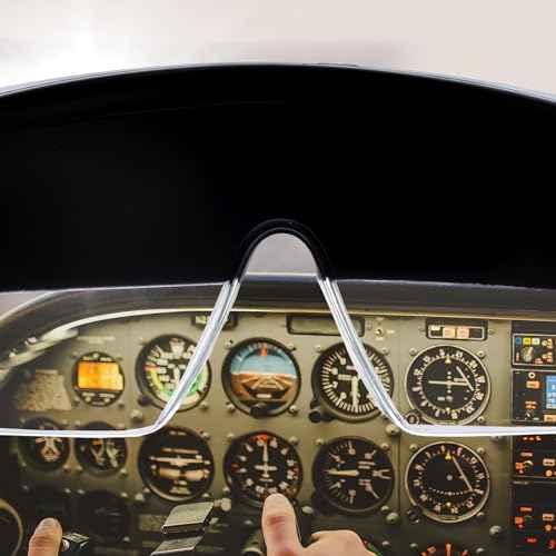 FOGGLES IFR Flight Training Glasses - Pilot Training & Simulating IMC, Sun Glare Protection, Adjustable Temples for Comfort, Blockalls, Hard Case