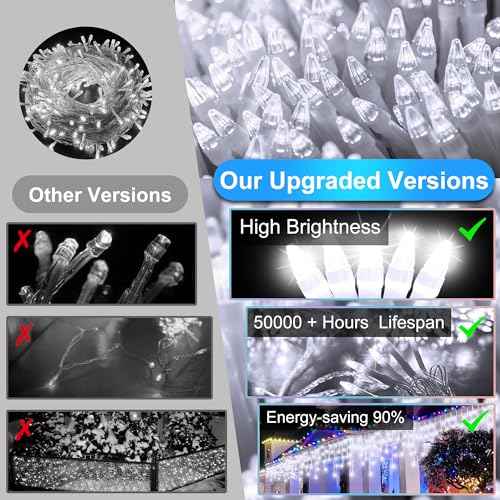 1620 LED Christmas Lights with 360 Drops,164ft 8 Modes Fairy Hanging String Lights with Timer Waterproof, Plug-in Hanging String Lights for Outdoor Holiday Wedding Party Christmas Decor (Cool White)