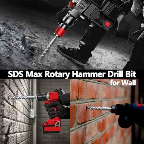 1-1/2 x 18 inch SDS Max Rotary Hammer Drill Bit, 38mm x 460mm Carbide Tip Masonry Drill Bit,Concrete Drill Bit for Masonry, Brick, Stone, Concrete (Length :460mm / 18 inch, 38mm (1-1/2 in) Diameter)