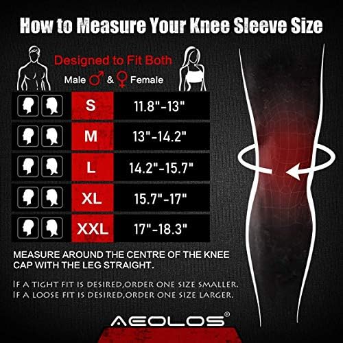 AEOLOS Knee Sleeves (1 Pair)，7mm Compression Knee Braces for Heavy-Lifting,Squats,Gym and Other Sports