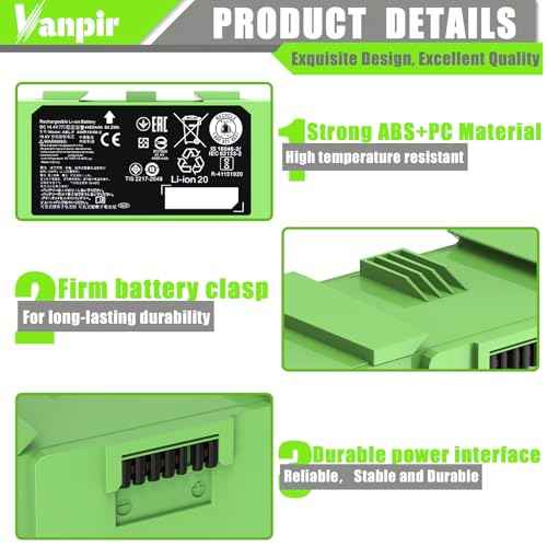 ABL-F Battery for iRobot Roomba e and i Series, i7 i7+ j7 j7+ 7150 7550 e5 e6 e5150 e6198 i3 3150 i3+ 3550 i4 4150 i4+ 4552 i6 i8 i8+, Replacement Lithium Ion Battery 14.4V 4460mAh/62.4Wh