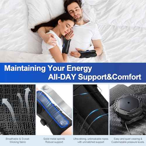 NEENCA Carpal Tunnel Wrist Brace for Night Support,Knob Adjustable Hand Brace for Tendonitis,Arthritis Pain£¬Sprain,Wrist Splint Support with Sleeves for Women&Men. (Right Hand, Large)