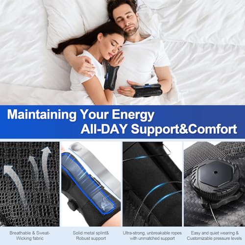 NEENCA Carpal Tunnel Wrist Brace for Night Support,Knob Adjustable Hand Brace for Tendonitis,Arthritis Pain，Sprain,Wrist Splint Support with Sleeves for Women&Men. (Right Hand, Medium)
