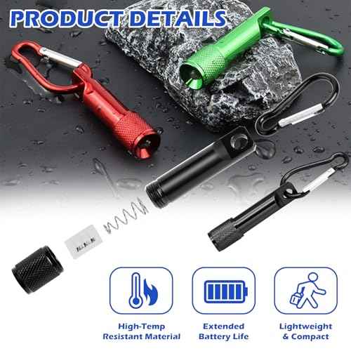 60 Pack Mini Keychain Flashlights Bulk, Ultra-Bright LED Metal Carabiner Clip Lights,Compact Emergency Lights for Camping, Hiking, Cycling, Survival Kits(60)