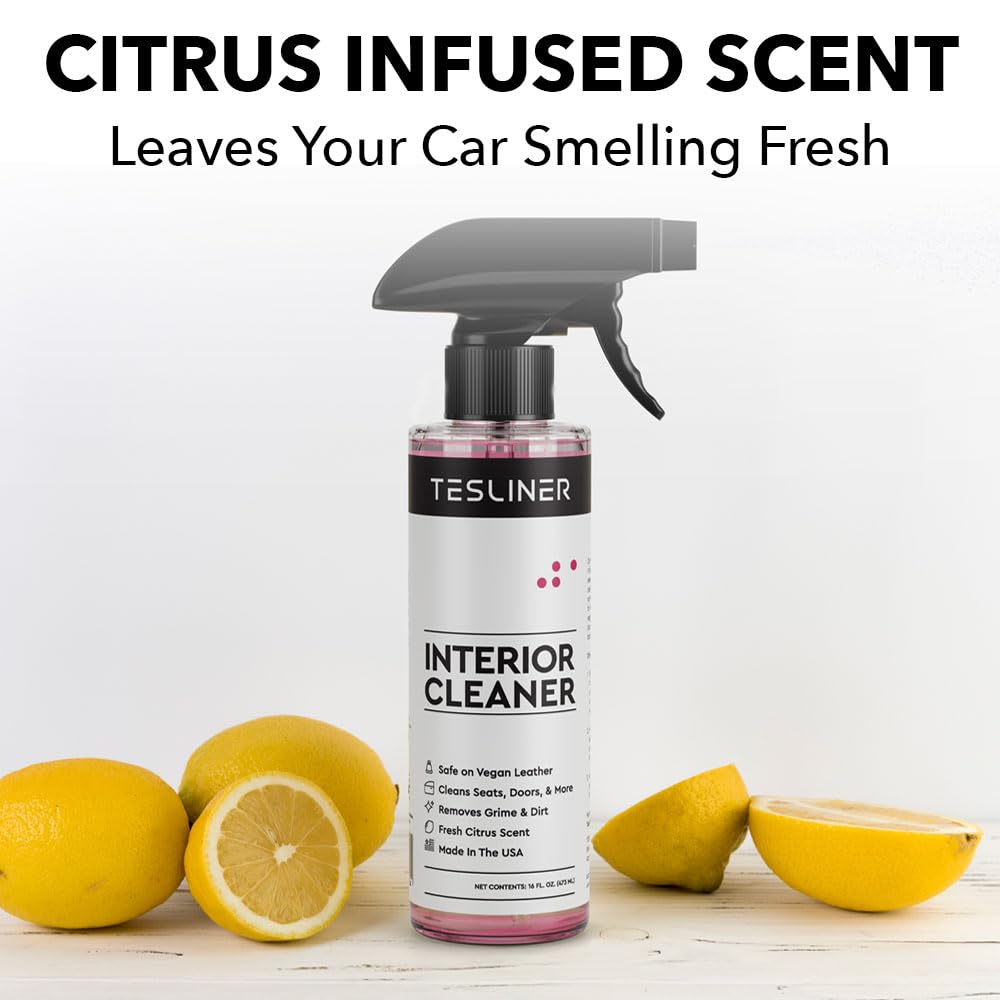 Tesla Seat Cleaner & Stain Remover, Interior Cleaner for Black & White Vegan Leather, Interior Cleaning Products | Tesla Model Y Juniper Accessories 2026, Tesla Model 3 Accessories, S, X, Cybertruck
