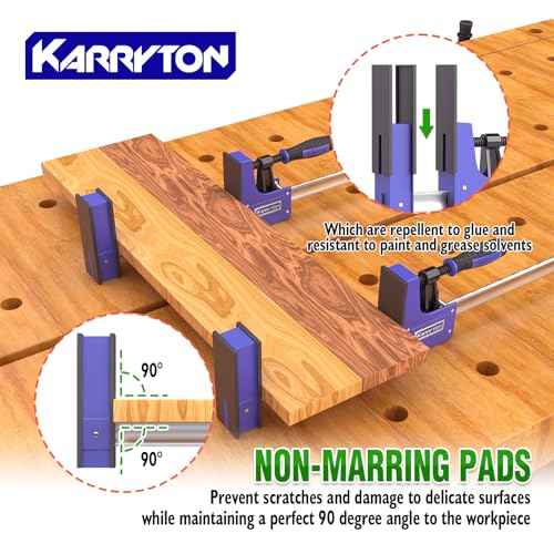 24-Inch Parallel Clamps, Heavy Duty Bar Clamps for Woodworking, 4" Throat Depth w/ 1600LB Force 2-Pack