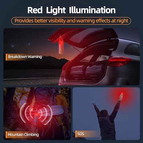 Dawnrise LED Camping Lantern, Up to 350 Hours Rechargeable Camping Light, 4 Modes Outdoor Flashlight Lantern with Red Light, Water Resistant Portable Tent Light for Emergency,Hiking,Hurricane (2PK)