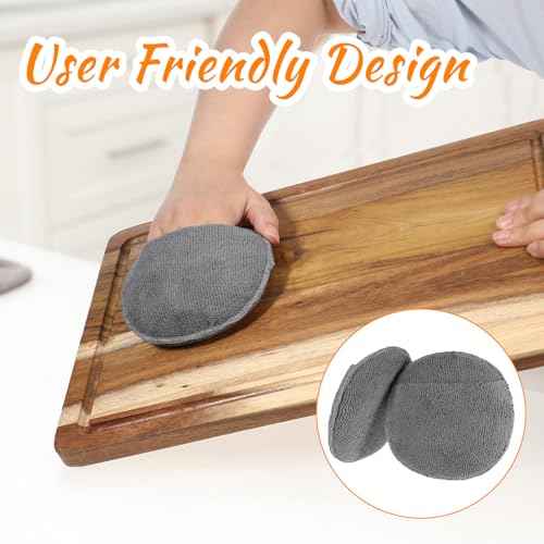 6Pcs Cutting Board Oil Applicator Microfiber Sponge Applicator for Wood Conditioner Leather Conditioner Applicators Versatile Polishing Sponges for Cutting Boards Wooden Furniture Leather Care