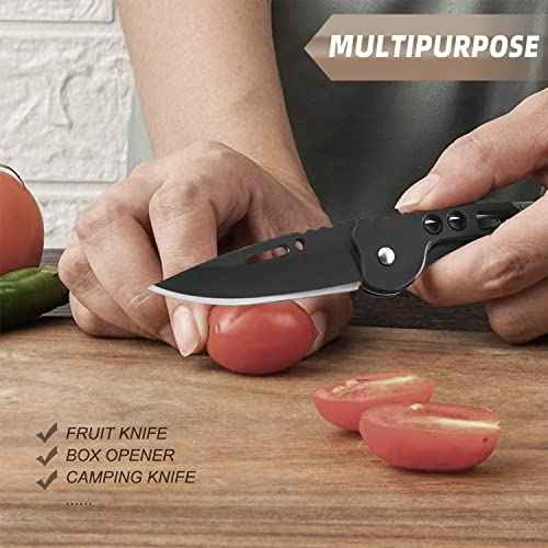EDC Pocket Knife for Men, Small Folding Keychain Knife with clip, Stainless Steel Knife Box Cutter for Women, Pocket Knives for Outdoor Camping Hiking, Mens Gift
