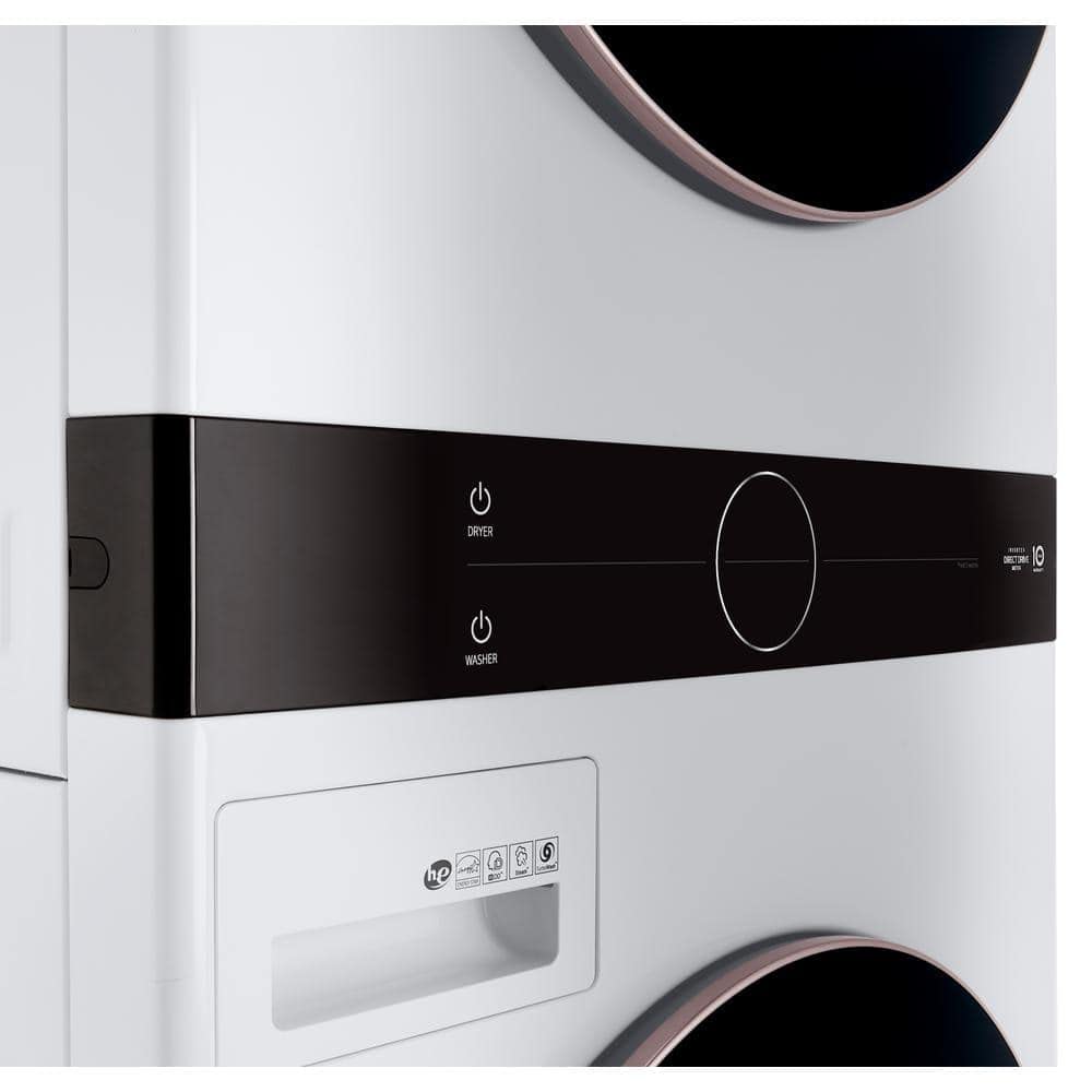LG WKE100HWA WashTower Stacked Smart Laundry Center 4.5 Cu.Ft. Front Load Washer & 7.4 Cu.Ft. Electric Dryer in White