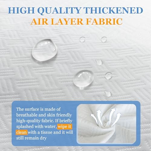 Wedge Pillow Case Cover Leg Elevation Pillow Cover Bed Wedge Pillowcase Replacement Leg Knee Rest Pillow Protector with Zipper＆ Pocket 24x21x8 (Waterproof Wedge Pillow Cover Only)