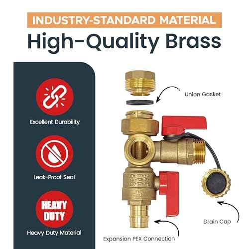 CMI Inc - 3/4 inch PEX A Tankless Water Heater Isolation Service Valve Kit ? Includes Pressure Relief Valve, Threaded Service Installation Valve - Compatible with Most Tankless Water Heaters