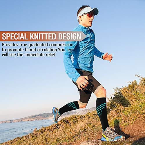BIQU Compression Socks for Women and Men Circulation-Best Support for Running, Athletic, Nursing, Travel