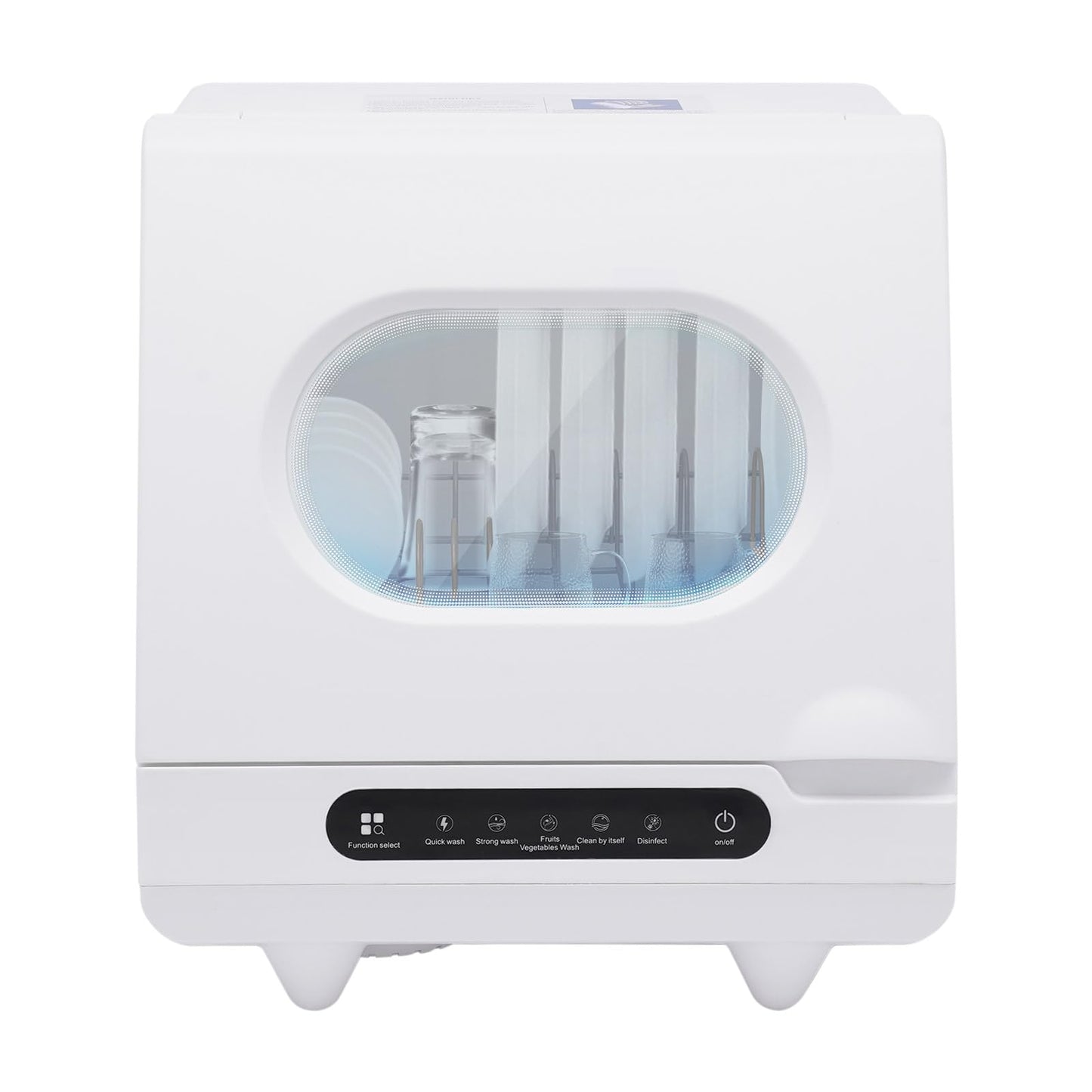 Countertop Dishwasher 1200W Portable Dishwashers 5 Washing Programs Mini Dishwasher for Small Apartments, White