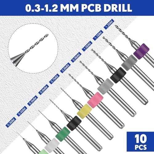 Mudder 36 Pieces Hand Drill Set, Include Pin Vise, Mini and Twist Drills for Craft Carving DIY, 0.3-1.2 mm PCB Drill (Blue)