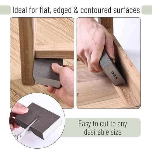 Bates- Sanding Sponge, 8 pcs, 120 Grit, Washable and Reusable, Sandpaper Block, Sanding Blocks for Wood, Sanding Pad, Drywall Sanding Block, Drywall Sanding Sponge