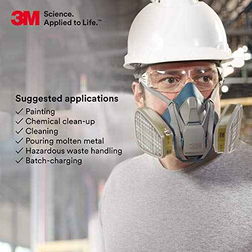 3M Respirator Cartridge 6006, 1 Pair, Helps Protect Against Organic Vapors, Acid Gases, Ammonia, Methylamine or Formaldehyde