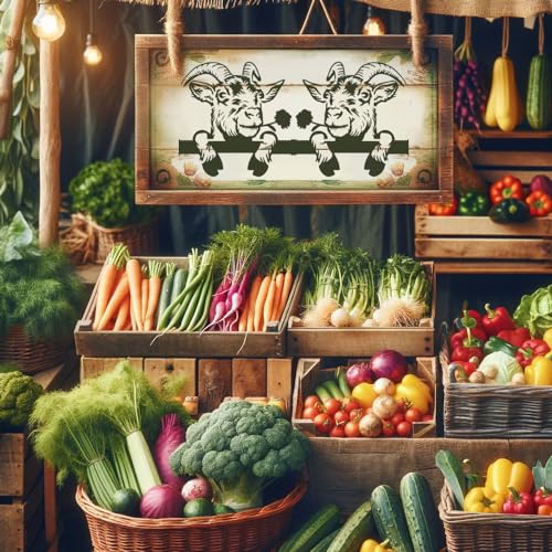 Farmhouse Stencil Set ? 8-Piece DIY Rustic Craft Kit with Reusable Farm-Themed Templates for Painting, Wood Signs, and Country Home Decor