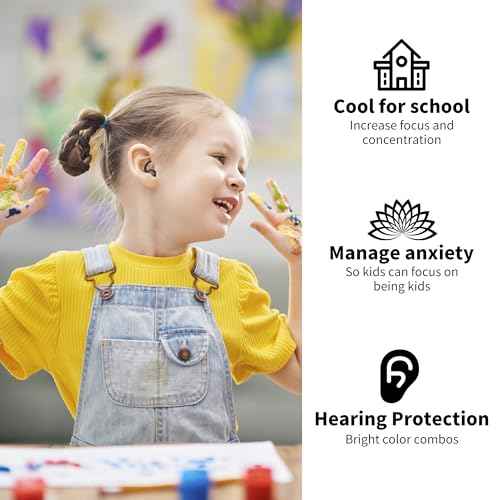 WUTAN Kids Ear Plugs (6-12yrs) & Ear Plugs for Adults with Small Ear Canals, Reusable Noise Reduction Earplugs for Sleep, Focus, Airplane, Concerts, Sports Events, Sleeping, 33dB Noise Cancelling