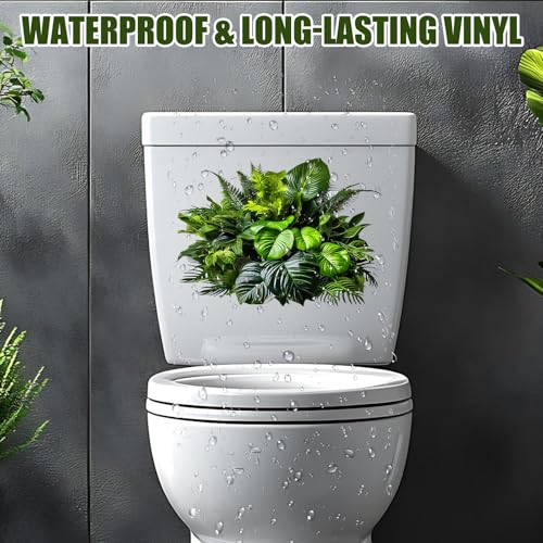 5 Pack 3D Green Plant Wall Decals Peel and Stick, Waterproof Wall Stickers Decor, Durable Vinyl Wall Murals for Bedroom, Living Room, Bathroom, Kitchen, Office