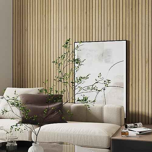 Livelynine Slats Wood Wallpaper Peel and Stick Removable Natural Wood Contact Paper Peel & Stick Accent Wall Vinyl Beadboard Paneling Faux Wood Slat Wall Panel Wallpaper for Bedroom Bathroom 15.8x78.8