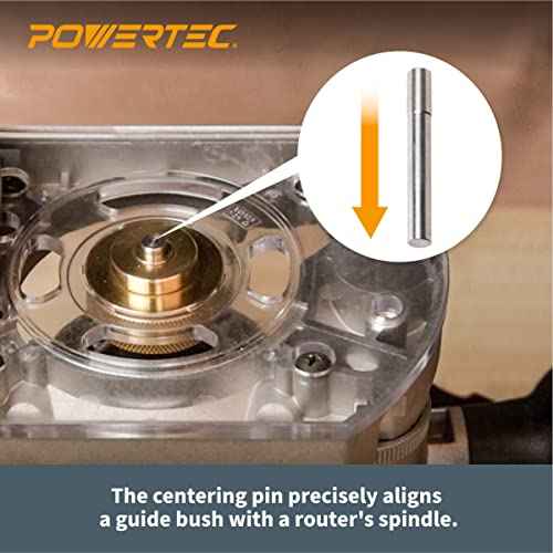 POWERTEC 71869 Router Bits Solid Brass Inlay Kit w/Butterfly Template 7 in 1 Decorative Bowtie