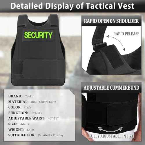 Taeku Safety Vest, Outdoor Training Vest Protective Gear Tactical Vest for Hunting, Paintball, CS Games