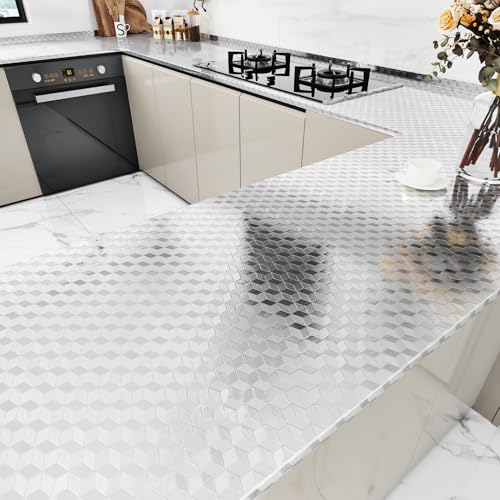 WESTICK Stainless Steel Contact Paper for Appliance Oil Proof Stainless Steel Wallpaper Peel and Stick Waterproof Silver Countertop Contact Paper for Kitchen Backsplash Stove Fridge Wrap 78"x15.8"